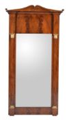 An Empire mahogany pier glass