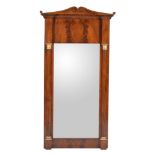 An Empire mahogany pier glass