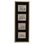 A set of 16 small coloured lithographs of racehorses