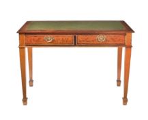 A modern reproduction two drawer side/writing table