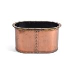 A riveted copper jardiniere