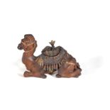 A Continental, probably Austrian, cold painted spelter Orientalist inkwell