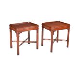 A pair of modern reproduction mahogany occasional tables