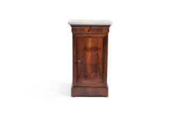 A French mahogany bedside pedestal pot cupboard