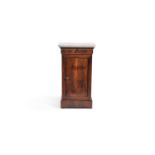A French mahogany bedside pedestal pot cupboard