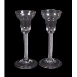 A pair of pan-topped air-twist wine glasses