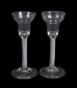 A pair of pan-topped air-twist wine glasses