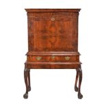 A walnut and inlaid scriptor/escritoire on stand