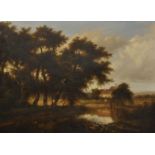 Follower of Patrick Nasmyth, View of a river with figure fishing