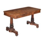 ϒ A William IV rosewood rectangular library table