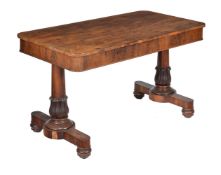 ϒ A William IV rosewood rectangular library table