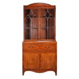 A George III mahogany secretaire bookcase