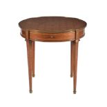 A French walnut and parquetry inlaid occasional table