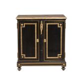 A Scottish ebonised and gilt metal mounted side cabinet
