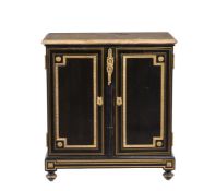 A Scottish ebonised and gilt metal mounted side cabinet