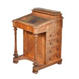 A Victorian walnut Davenport