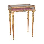 A French giltwood vitrine or Médailler Table