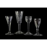 Four various wine glasses
