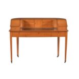 An Edwardian satinwood Carlton House desk