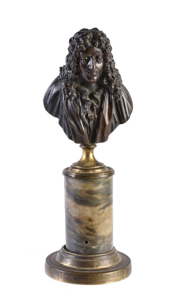 A French patinated bronze bust of Jean Racine (1639-1699)