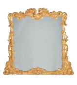 A carved giltwood wall mirror, mid 19th century