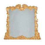 A carved giltwood wall mirror, mid 19th century