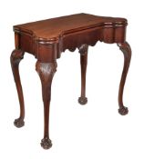 A mahogany card table, circa 1740 and later