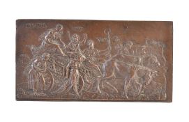 A bronze plaquette depicting an Allegory of the Triumph of Poverty