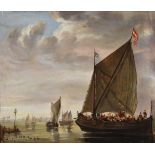 Dutch School (19th century), Shipping on the Scheldt