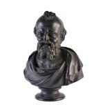A Wedgwood black basalt bust of Democritus