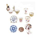 A group of miniature porcelain items