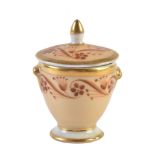 A Russian (Popov) porcelain miniature urn and cover