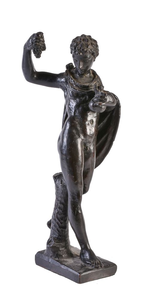 A Continental, probably Italian, carved and ebonised wood model of a youthful Bacchus, - Image 2 of 2