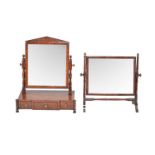 ϒ A Regency mahogany platform dressing table mirror