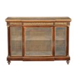 A French walnut and giltmetal mounted breakfront side cabinet