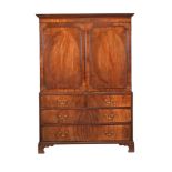 A George III mahogany linen press