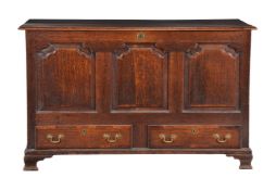 A George III oak mule chest