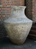 A substantial terracotta garden urn