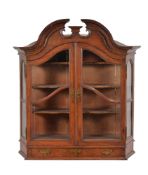 A Dutch oak wall hanging display cabinet