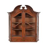 A Dutch oak wall hanging display cabinet