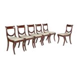 A set of six Regency mahogany dining chairs