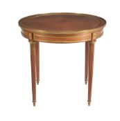 A mahogany and gilt metal mounted bouillotte table
