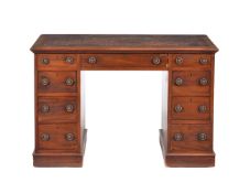 A Victorian mahogany pedestal desk