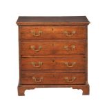 A George II oak chest of drawers
