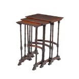 ϒ A nest of three rosewood side tables