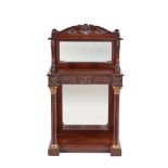 A William IV fiddleback mahogany mirror back console