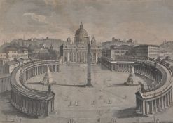 Rome. Pietro Ruga, and Francesco Morelli, a group of six engravings all views of Rome and the Vatica