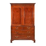 A George III mahogany linen press