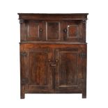 An oak court cupboard