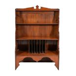 A solid walnut 'waterfall' bookcase